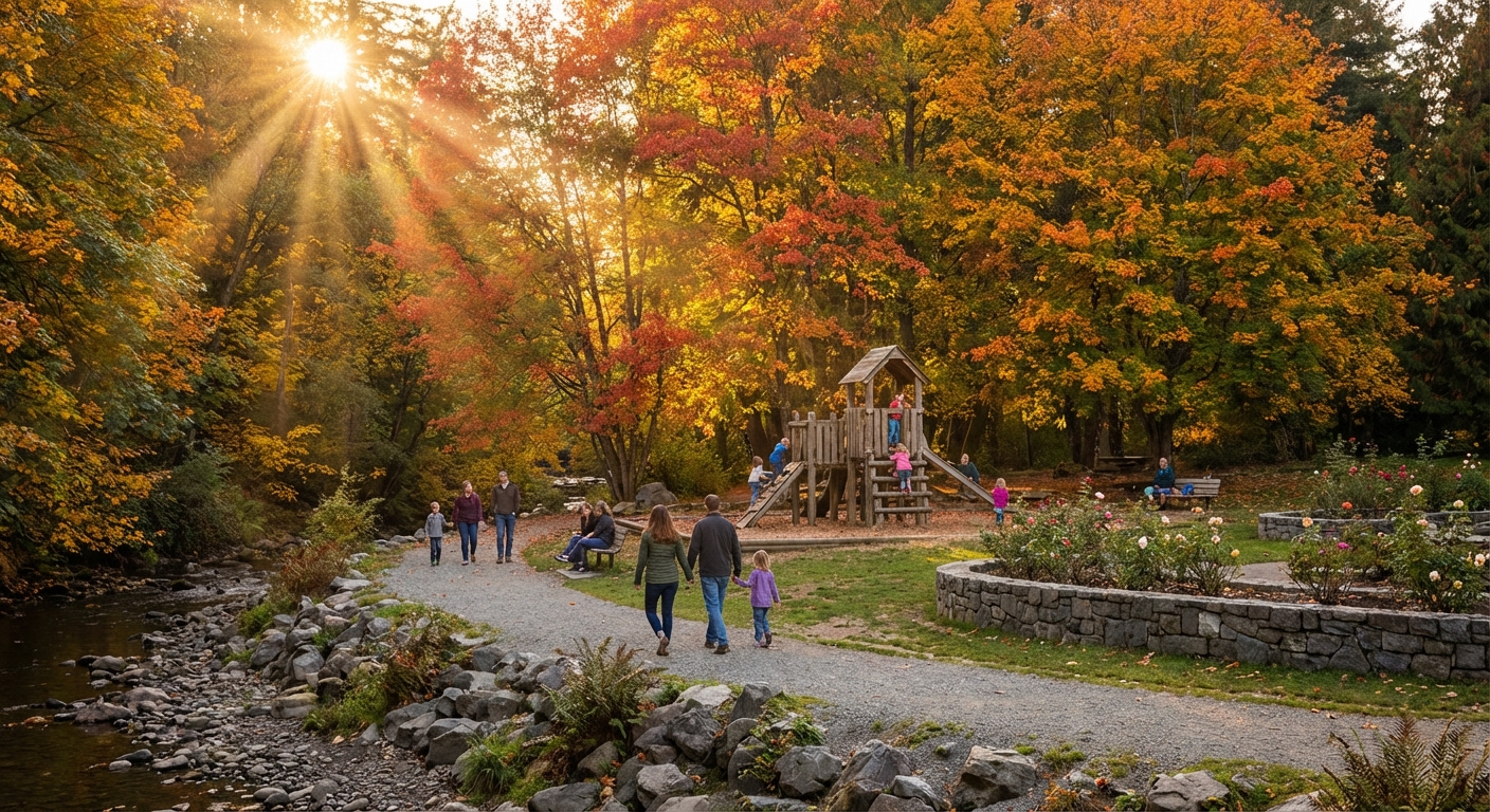 Cornwall Park trails and playground in Bellingham Washington