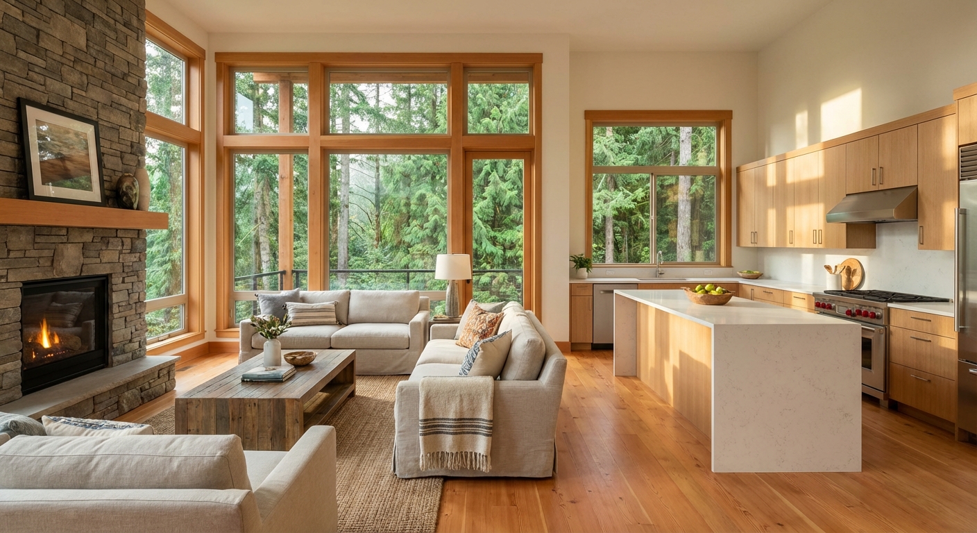 Beautifully staged home interior in Bellingham Washington ready for sale